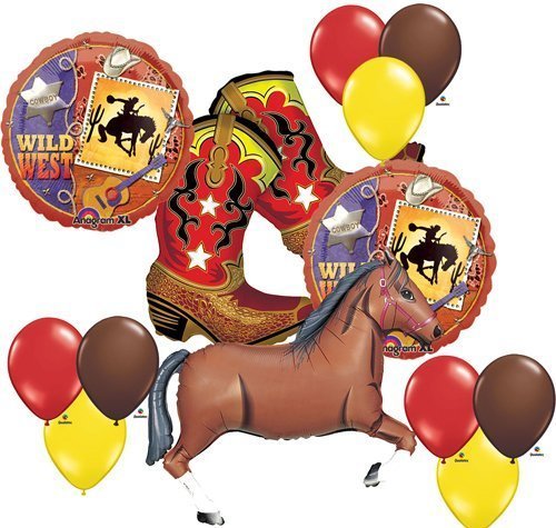 Wild West Cowboy Boots Horse Party Supplies Balloons Decor