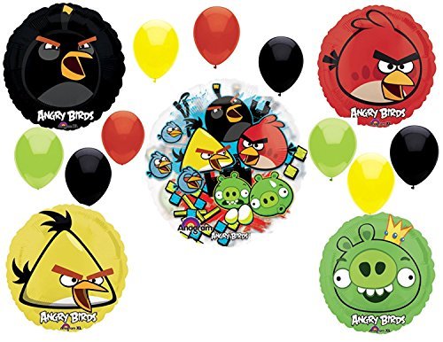 Angry Birds Birthday Party Supplies and Group See-Thru Balloon Decorations