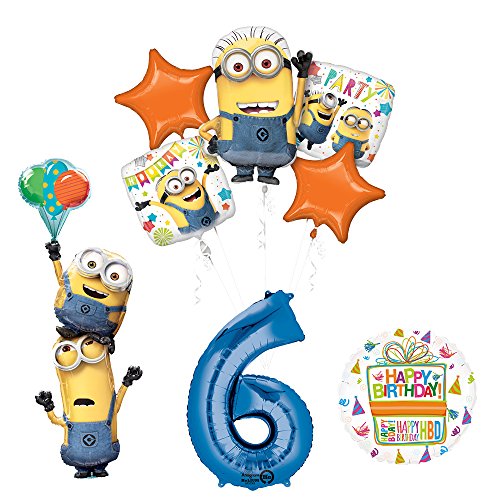 Despicable Me 3 Minions Stackers 6th Birthday Party Supplies and balloon Decorations