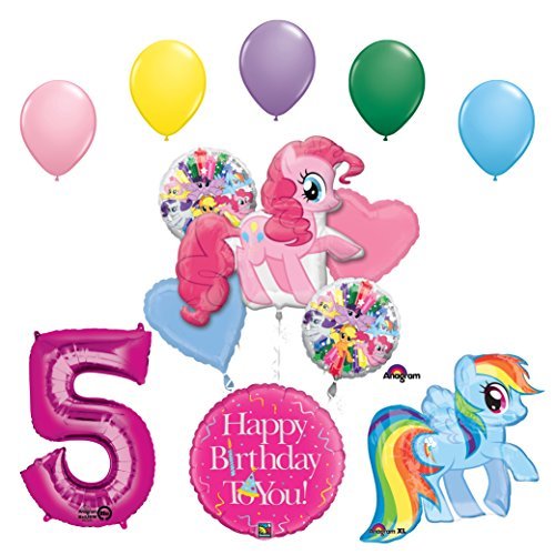 My Little Pony Pinkie Pie and Rainbow Dash 5th Birthday Party Supplies and Balloon Decorations