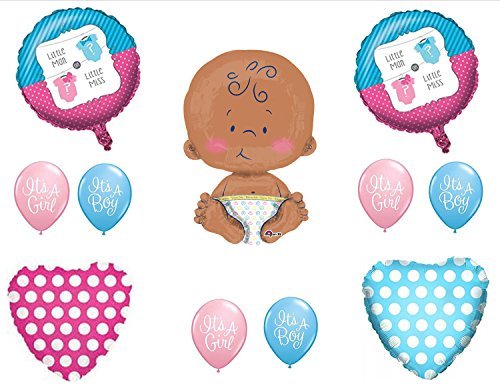Little Man or Little Miss GENDER REVEAL BOY GIRL 24" CELEBRATE BABY SHOWER Balloons Decorations Supplies