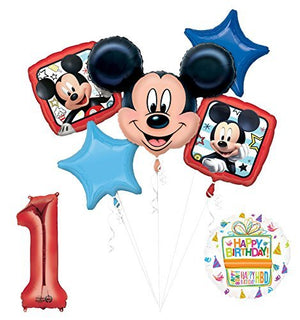 NEW Mickey Mouse 1st First Birthday Party Supplies Balloon Bouquet Decorations