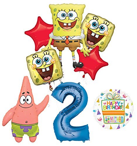 Spongebob Squarepants 2nd Birthday Party Supplies and Balloon Bouquet Decorations