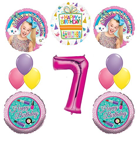 JoJo Siwa Party Supplies Dream Crazy Big 7th Birthday Balloon Bouquet Decorations