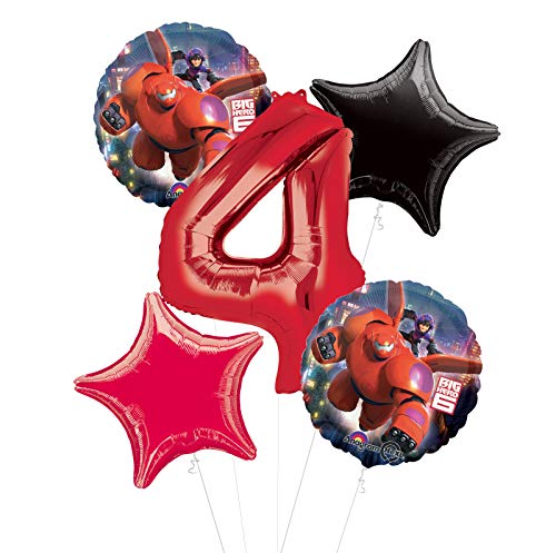 Mayflower Products Big Hero 6 Party Supplies 4th Birthday Balloon Bouquet Decorations
