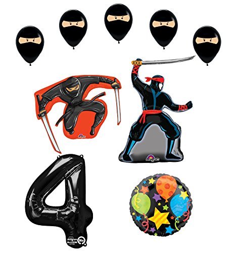 Ninja 4th Birthday Party Supplies and Balloon Decorations