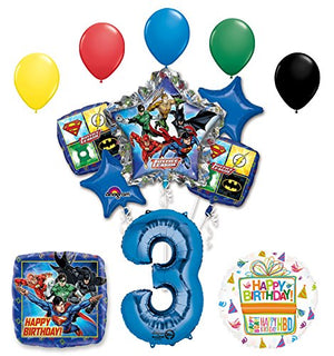 The Ultimate Justice League Superhero 3rd Birthday Party Supplies and Balloon Decorations