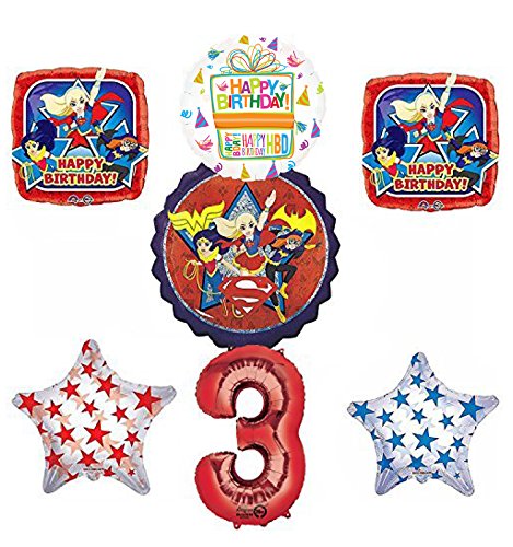 DC Super Hero Girls 3rd Birthday Party Supplies and Balloon Decorations