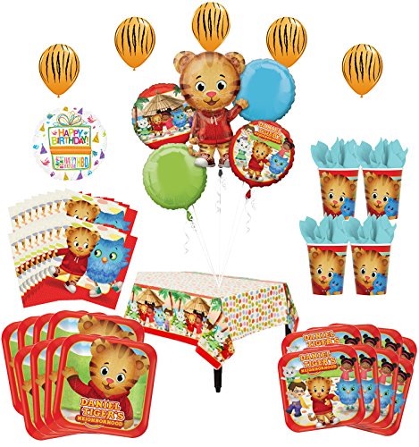 Daniel Tiger Neighborhood Birthday Party Supplies and 8 Guest 52pc Balloon Decoration Kit