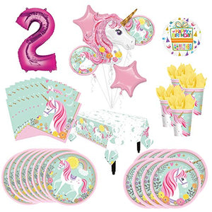 Magical Unicorn Party Supplies 8 Guests 2nd Birthday Balloon Bouquet Decorations