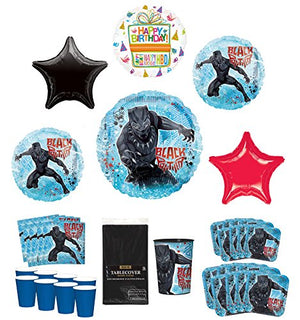 Black Panther Party Supplies 8 Guests Birthday Balloon Bouquet Decorations