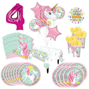 Magical Unicorn Party Supplies 8 Guests 4th Birthday Balloon Bouquet Decorations
