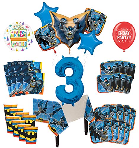 Mayflower Products Batman 3rd Birthday Party Supplies and 8 Guest Balloon Decoration Kit