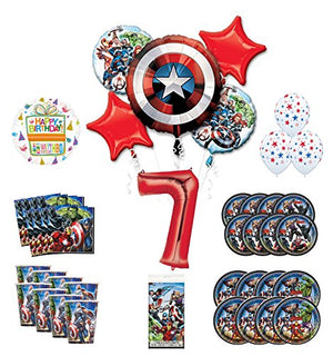 Mayflower Products Avengers 7th Birthday Party Supplies and 8 Guest Balloon Decoration Kit