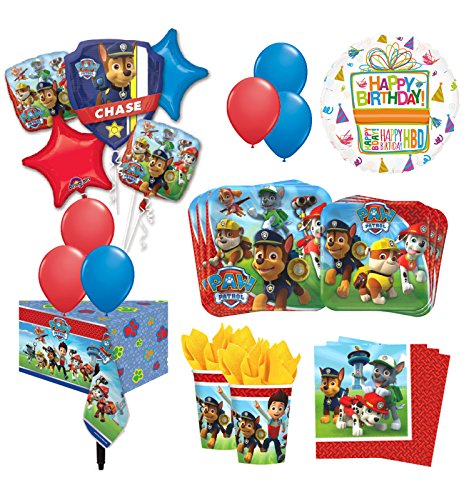 The Ultimate 16 Guest 94pc Paw Patrol Birthday Party Supplies and Balloon Decoration Kit