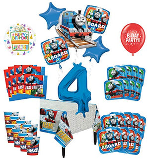 Mayflower Products Thomas The Train Tank Engine 4th Birthday Party Supplies 8 Guest Decoration Kit and Balloon Bouquet