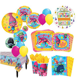The Ultimate 8 Guest Trolls the Movie Birthday Party Supplies and Balloon Decoration Kit