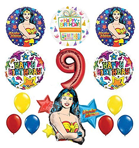 Mayflower Products Wonder Woman 9th Birthday Party Supplies and Balloon Decorations