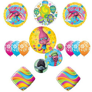 TROLLS Movie 12 pc Party Balloons Funkadelic Decoration Supplies Poppy extention kit