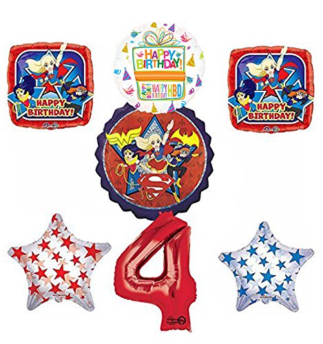 DC Super Hero Girls 4th Birthday Party Supplies and Balloon Decorations