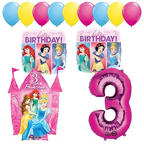 Princess Party 3rd Birthday Party Supplies and Balloon Decorations