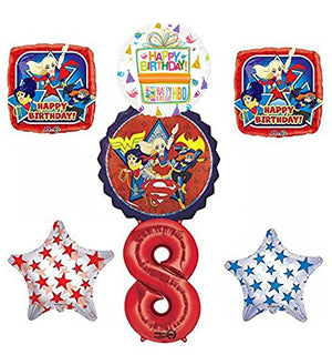 DC Super Hero Girls 8th Birthday Party Supplies and Balloon Decorations