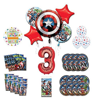 Mayflower Products Avengers 3rd Birthday Party Supplies and 8 Guest Balloon Decoration Kit