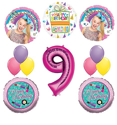 JoJo Siwa Party Supplies Dream Crazy Big 9th Birthday Balloon Bouquet Decorations