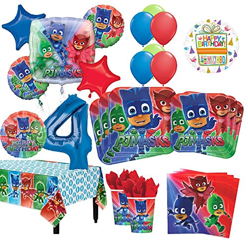 PJ Masks 4th Birthday Party Supplies 8 Guest Kit