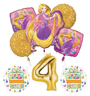 NEW! Tangled Rapunzel Disney Princess 4th BIRTHDAY PARTY Balloon decorations supplies
