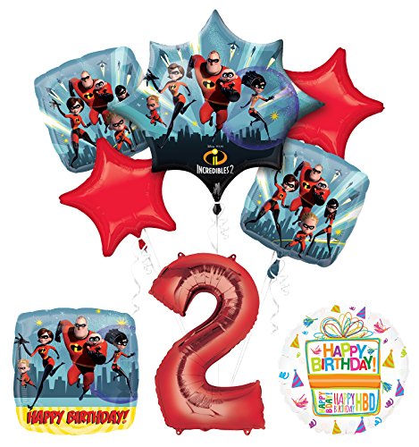 Incredibles 2 party supplies 2nd Birthday Balloon Bouquet Decorations