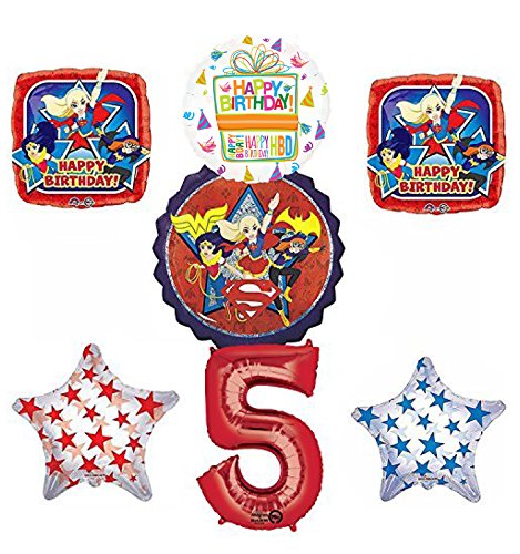 DC Super Hero Girls 5th Birthday Party Supplies and Balloon Decorations