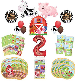 Farm Animal Party Supplies 8 Guests 2nd Birthday Balloon Bouquet Decorations