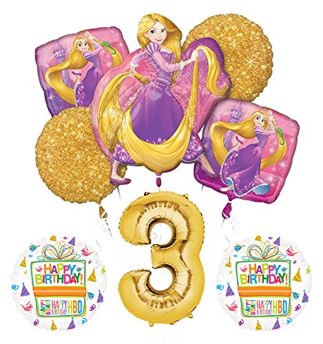 NEW! Tangled Rapunzel Disney Princess 3rd BIRTHDAY PARTY Balloon decorations supplies