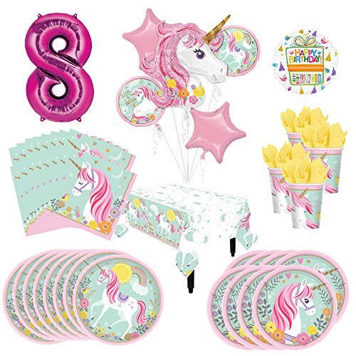 Magical Unicorn Party Supplies 8 Guests 8th Birthday Balloon Bouquet Decorations