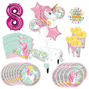 Magical Unicorn Party Supplies 8 Guests 8th Birthday Balloon Bouquet Decorations