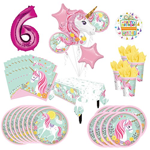 Magical Unicorn Party Supplies 8 Guests 6th Birthday Balloon Bouquet Decorations