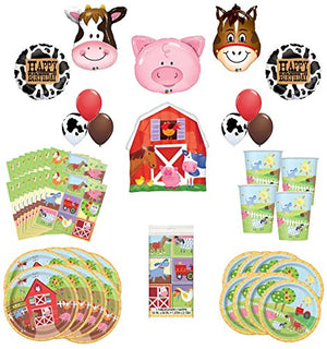 Farm Animal Party Supplies 8 Guests Birthday Balloon Bouquet Decorations
