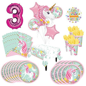 Magical Unicorn Party Supplies 8 Guests 3rd Birthday Balloon Bouquet Decorations
