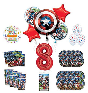 Mayflower Products Avengers 8th Birthday Party Supplies and 8 Guest Balloon Decoration Kit