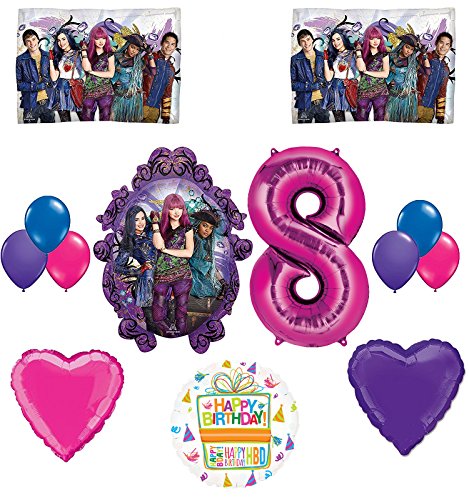 The Descendants Party Supplies and 8th Birthday Balloon Bouquet Decorations