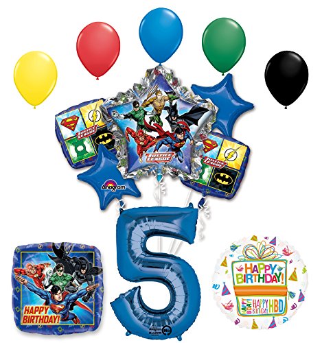 The Ultimate Justice League Superhero 5th Birthday Party Supplies and Balloon Decorations