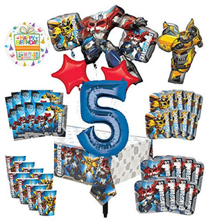 Transformers 5th Birthday Party Supplies 8 Guest Decoration Kit and Balloon Bouquet -