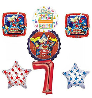 DC Super Hero Girls 7th Birthday Party Supplies and Balloon Decorations