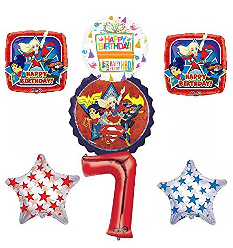 DC Super Hero Girls 7th Birthday Party Supplies and Balloon Decorations