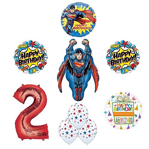 Superman 2nd Birthday Party Supplies and Balloon Decorations