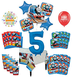 Mayflower Products Thomas The Train Tank Engine 5th Birthday Party Supplies 8 Guest Decoration Kit and Balloon Bouquet