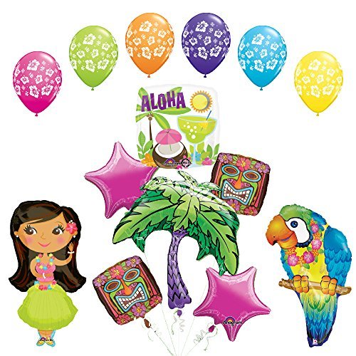 The Ultimate Luau Parrot and Hula Girl Party Supplies and Balloon Decorations