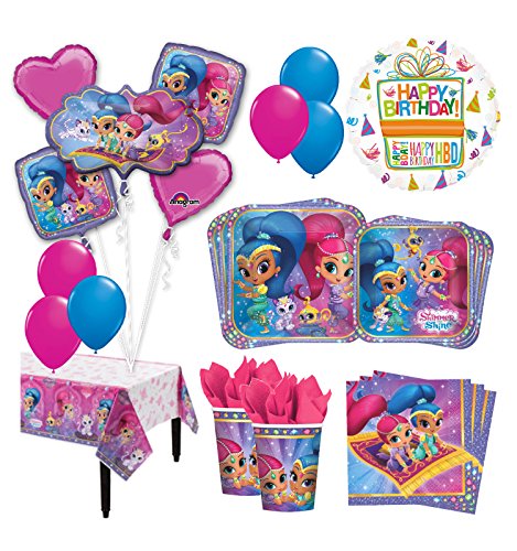 The Ultimate 8 Guest 53pc Shimmer and Shine Birthday Party Supplies and Balloon Decoration Kit