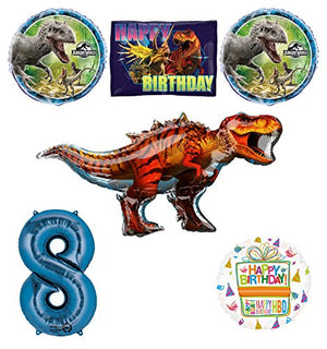 Jurassic World Dinosaur 8th Birthday Party Supplies and Balloon Decorations